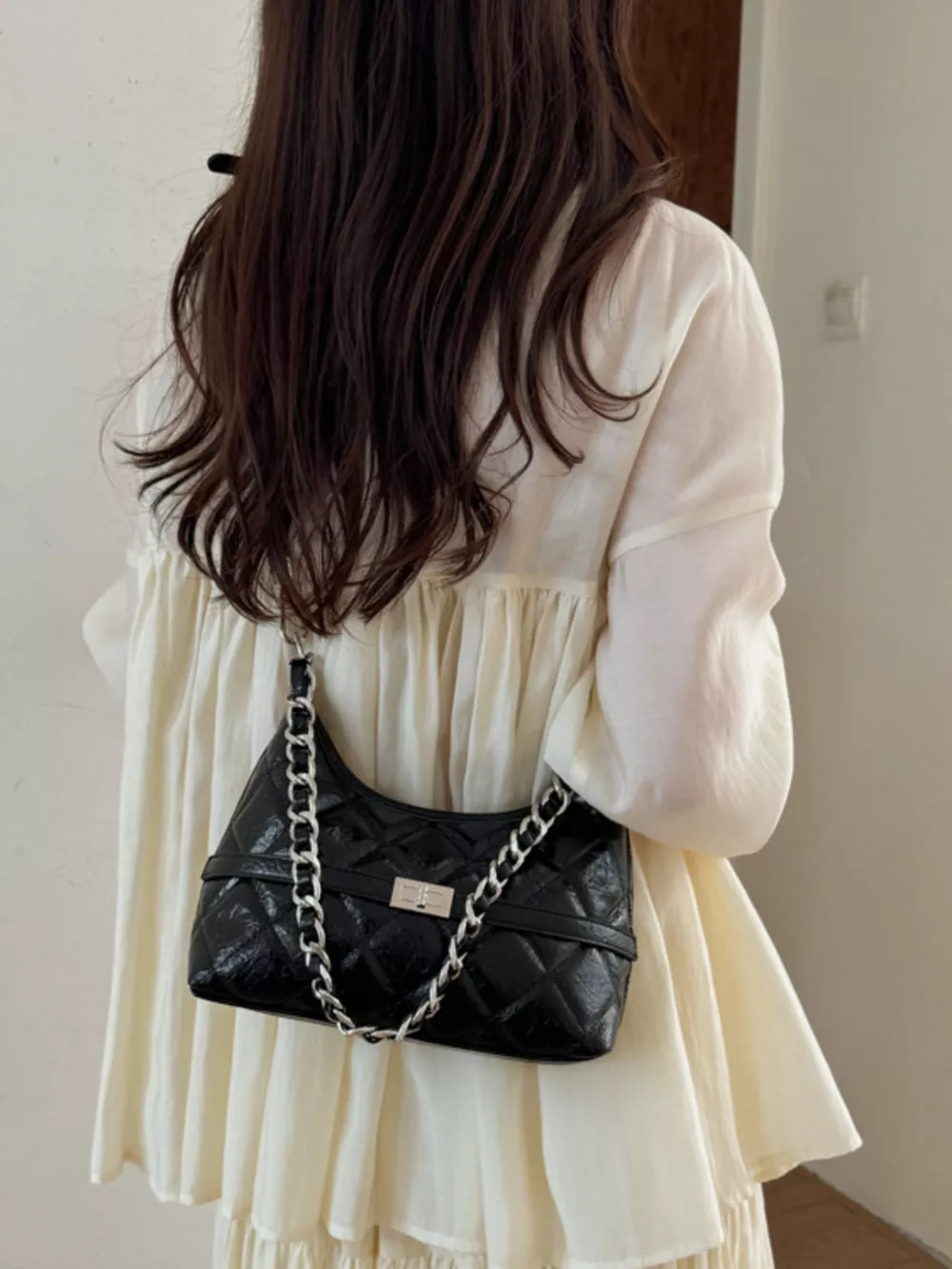 Quilted Chain Crossbody Bag, image 3