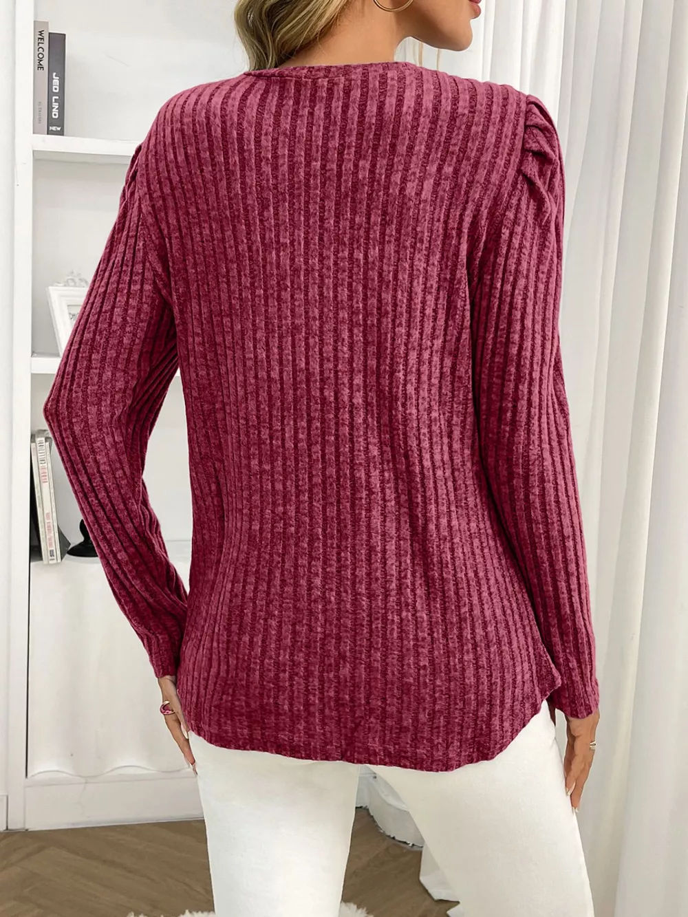 Round Neck Puff Sleeve T-Shirt, image 30