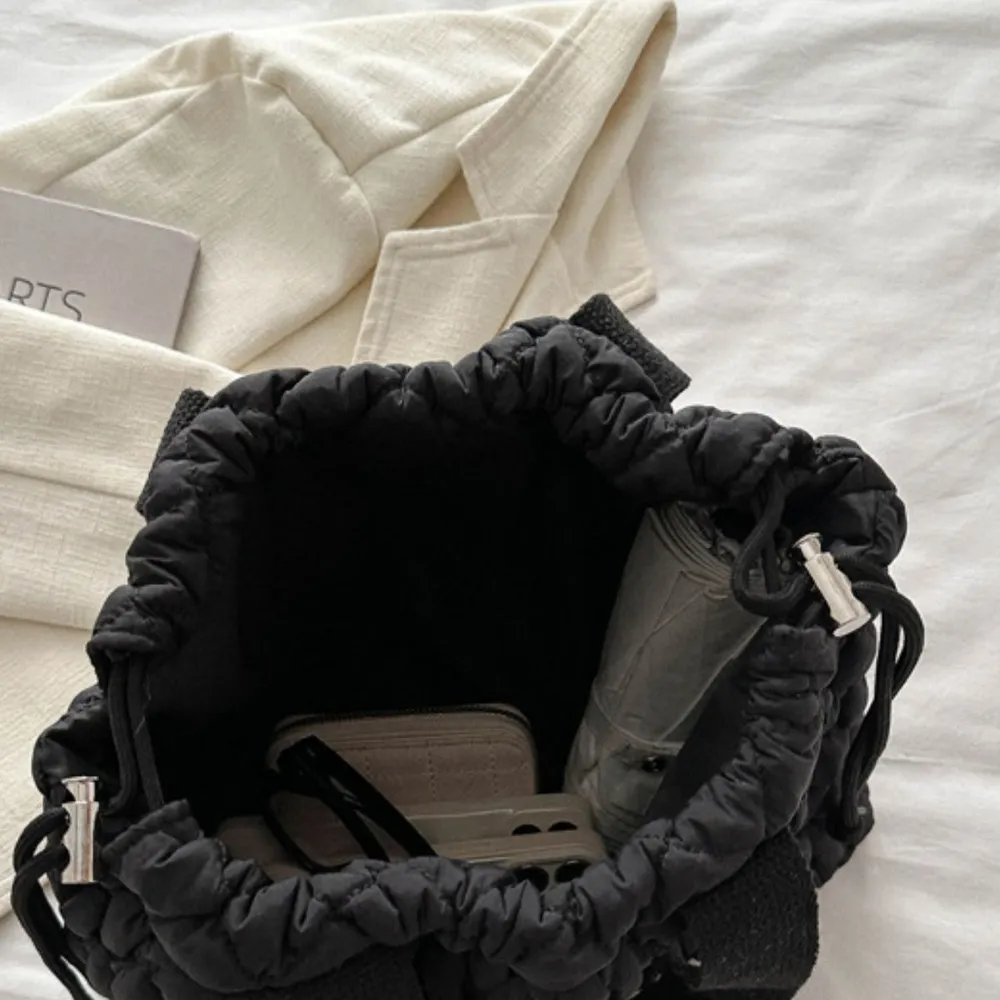 Drawstring Bubble Texture Tote Bag, image 10