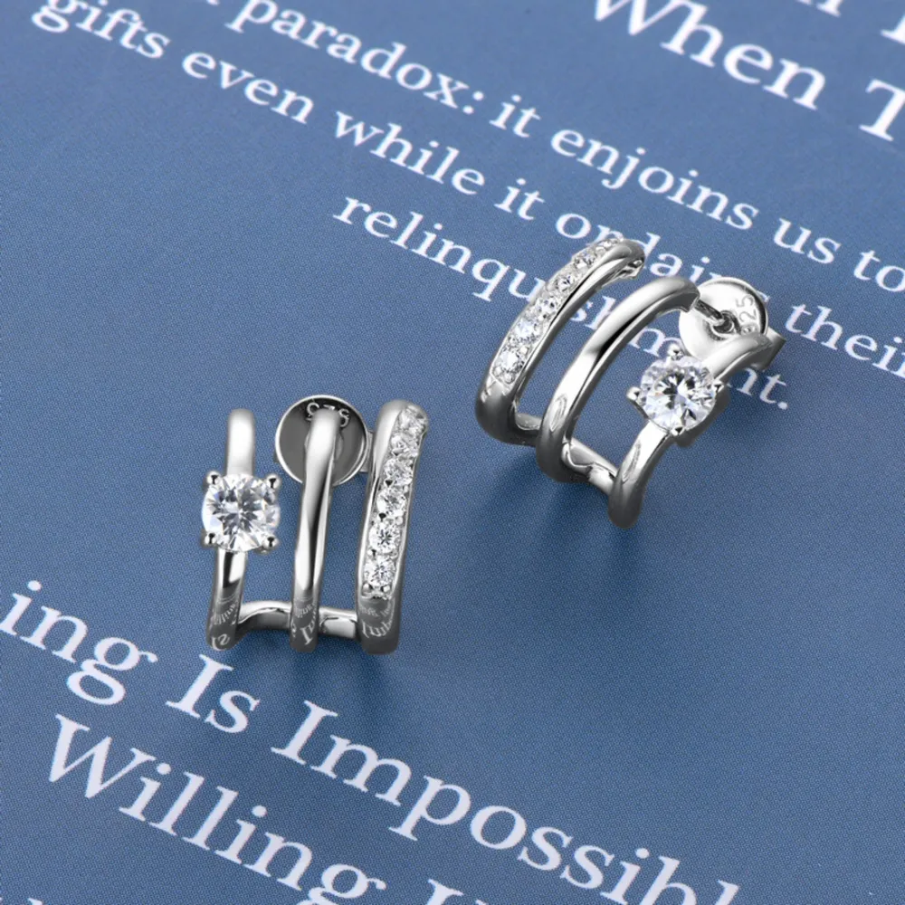 Moissanite 925 Sterling Silver Earrings, image 5