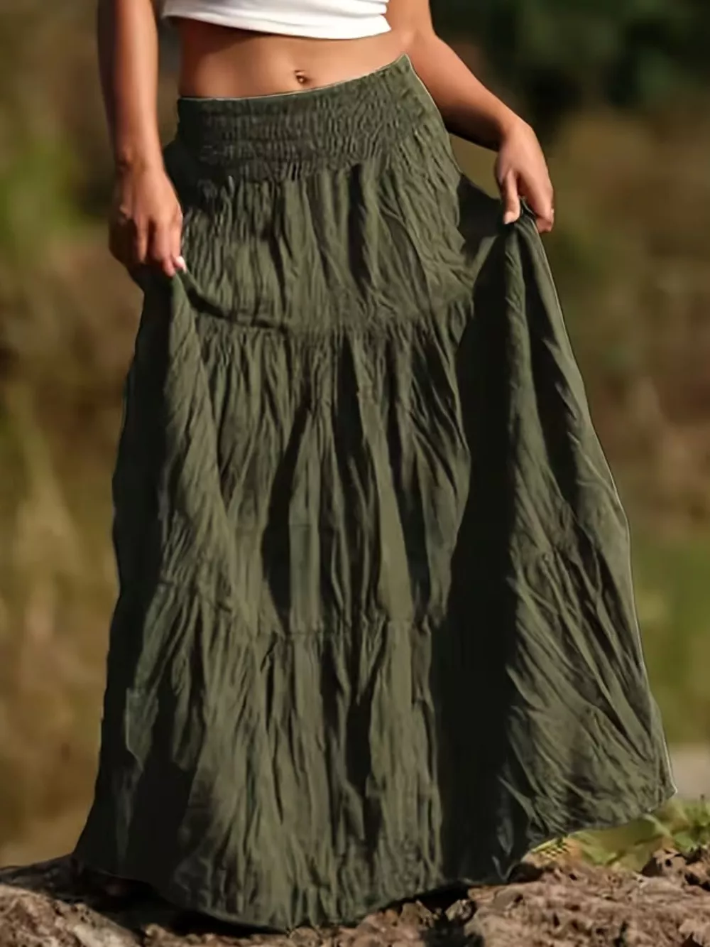Tiered Maxi Skirt, image 12