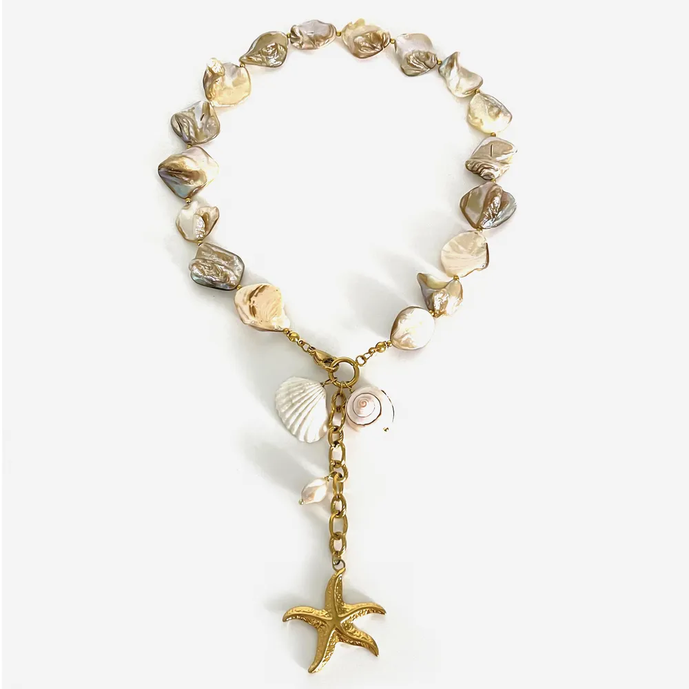 18K Gold-Plated Ocean Theme Necklace with Starfish Pendant, image 5