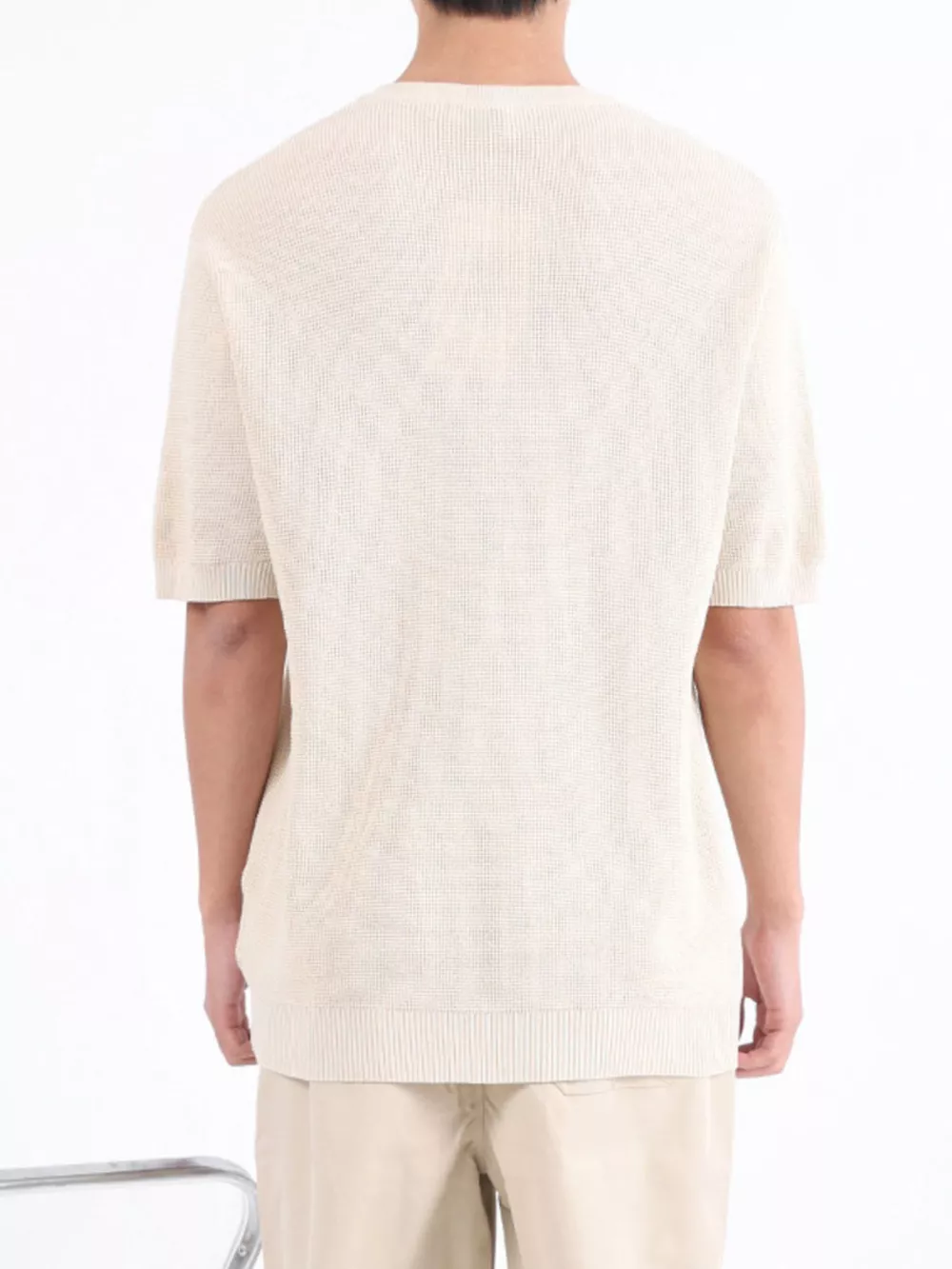 Men's Plus Size Textured Knit Henley T-Shirt, image 7