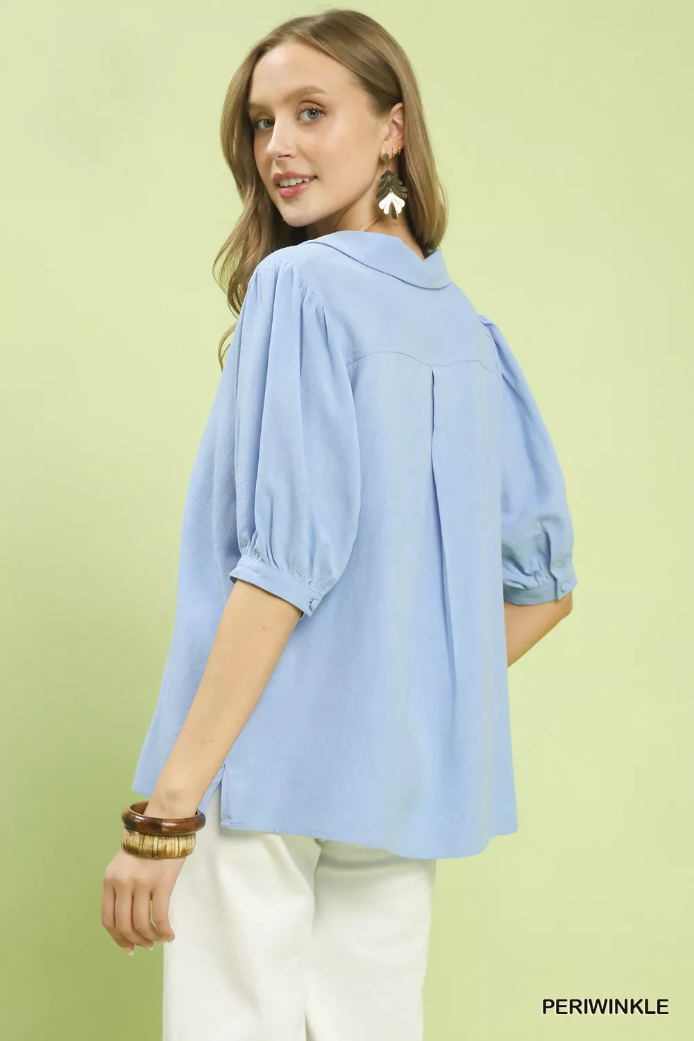 Mixed Media V-Neck Print Blouse, image 3