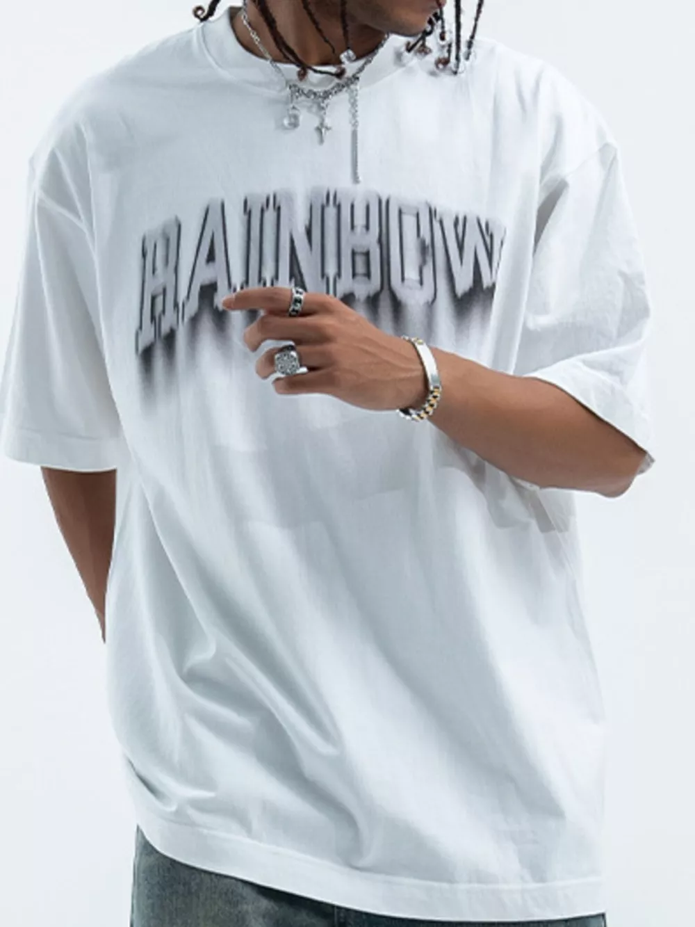 Men's Letter Round Neck Short Sleeve T-Shirt, image 2
