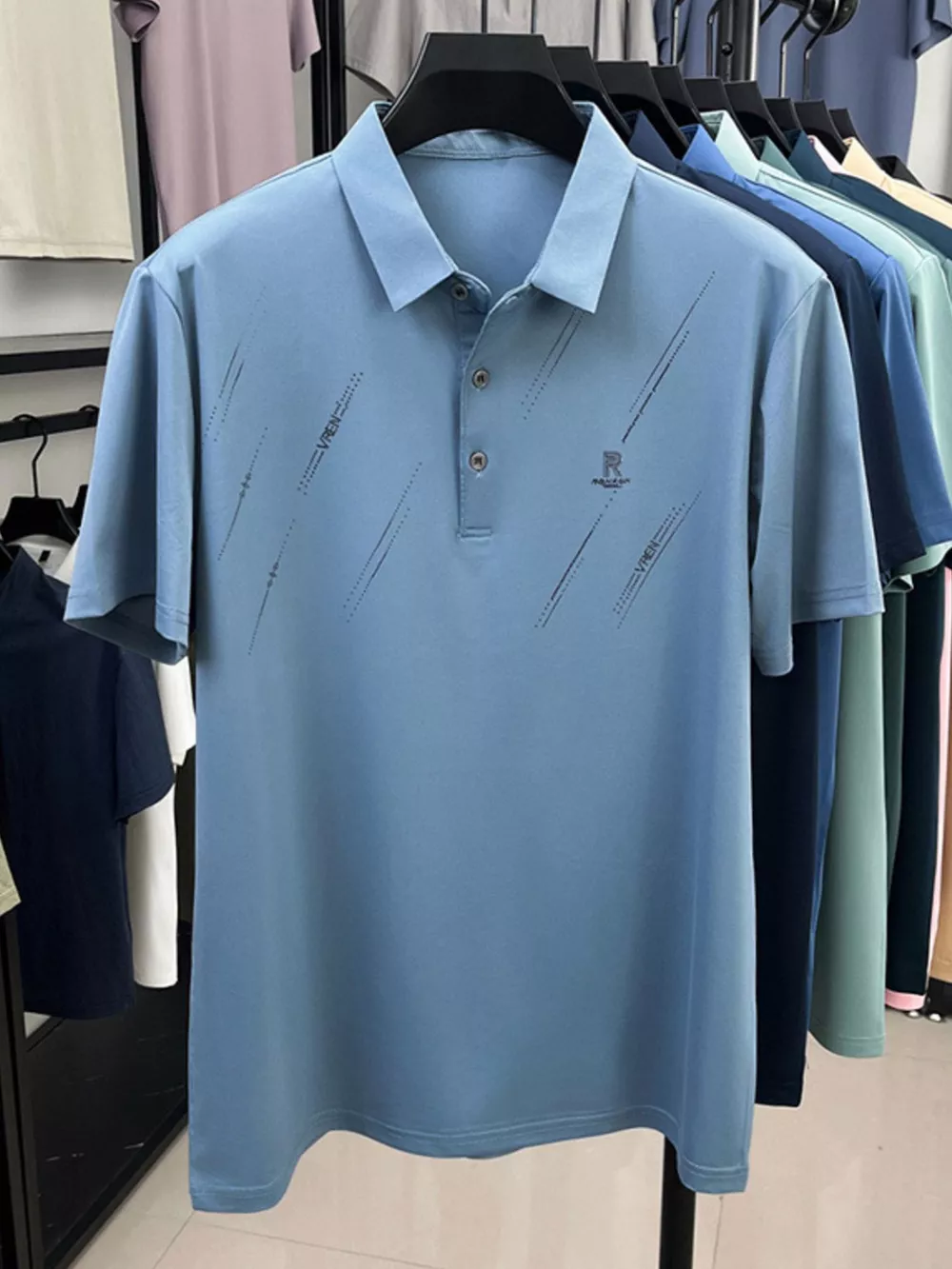 Men's Plus Size Button Detail Short Sleeve Polo, image 2