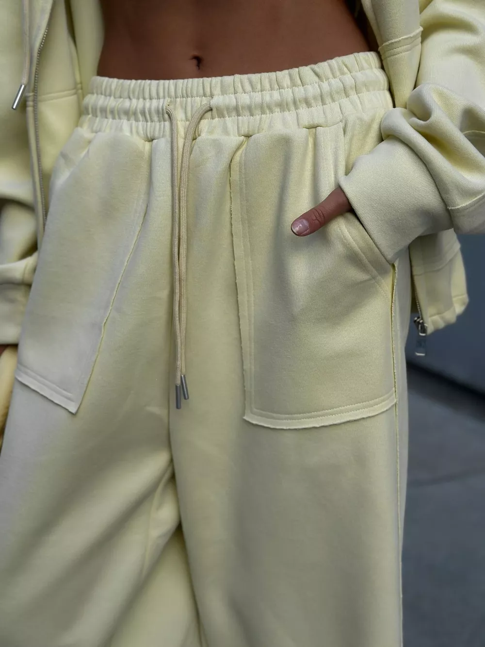 Oversized Zip-Up Hoodie and Wide-Leg Pants Set, image 28