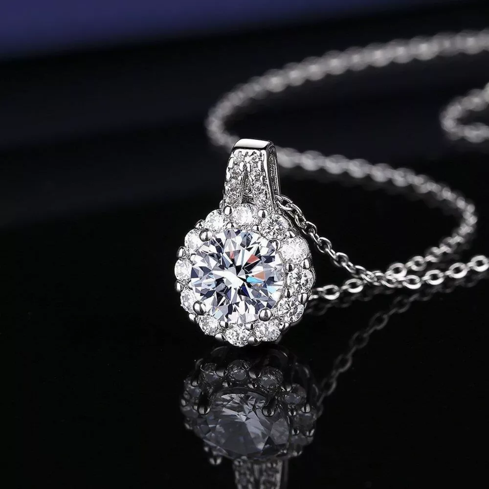 2 Carat Moissanite 925 Sterling Silver Necklace, image 3