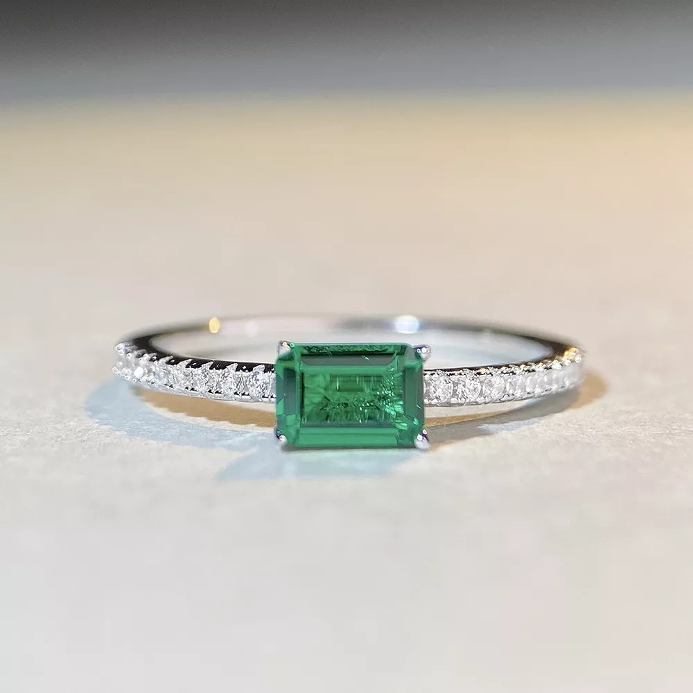 925 Sterling Silver Zircon Geometric Ring, image 2