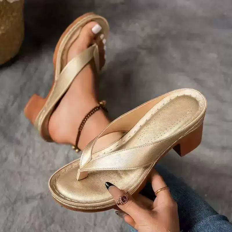 Toe Post Block Heels Sandals, image 5