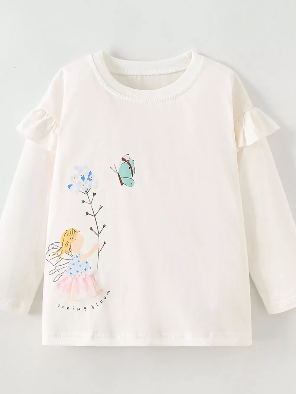 Children's Ruffle Long Sleeve Graphic T-Shirt, image 2