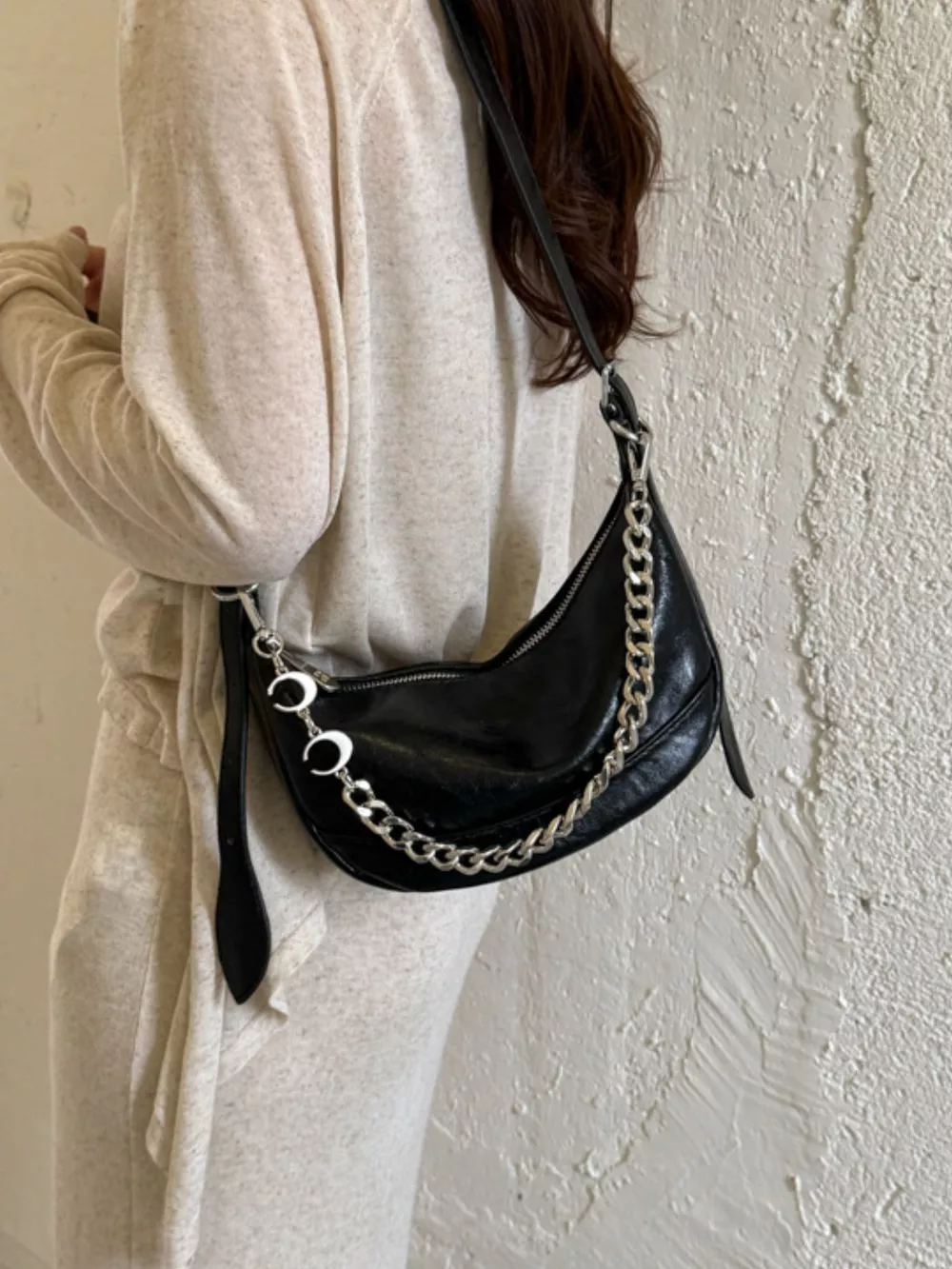 Crescent PU Leather Crossbody Bag, image 3