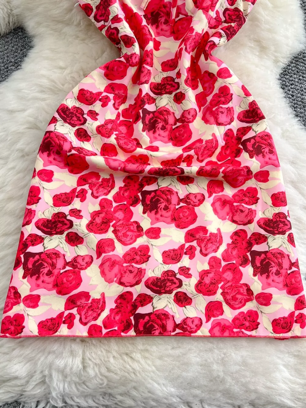 Floral Print Ruffle Trim Mini Dress, image 7