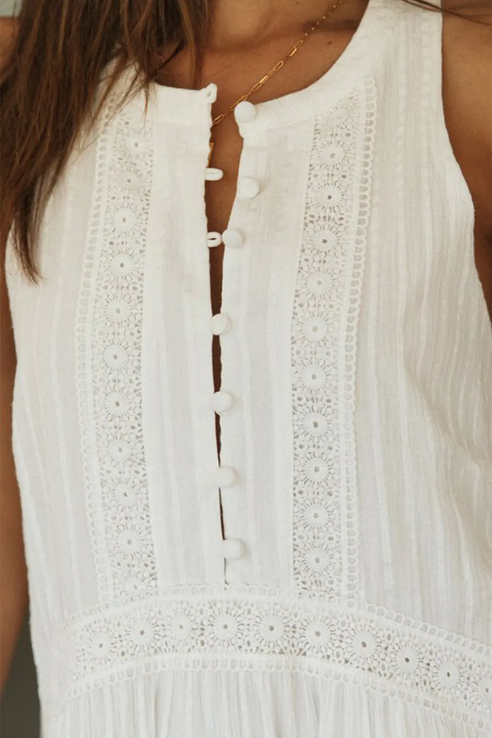 Half Button Sleeveless Mini Dress, image 5