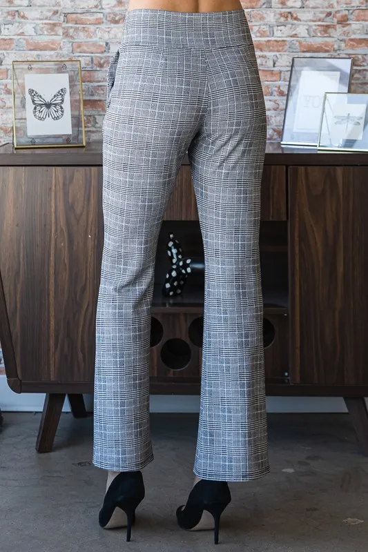 Full Size Plaid Flare Pants with Wide Waist Band Plus Size, image 5