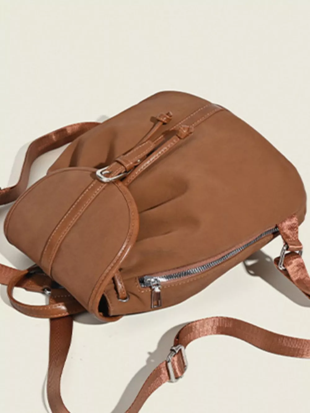 Drawstring Closure Flap Backpack Bag, image 7