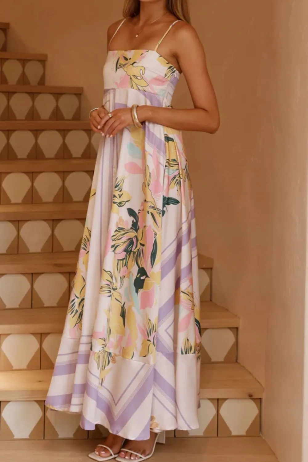 Printed Square Neck Cami Maxi Dress, image 29