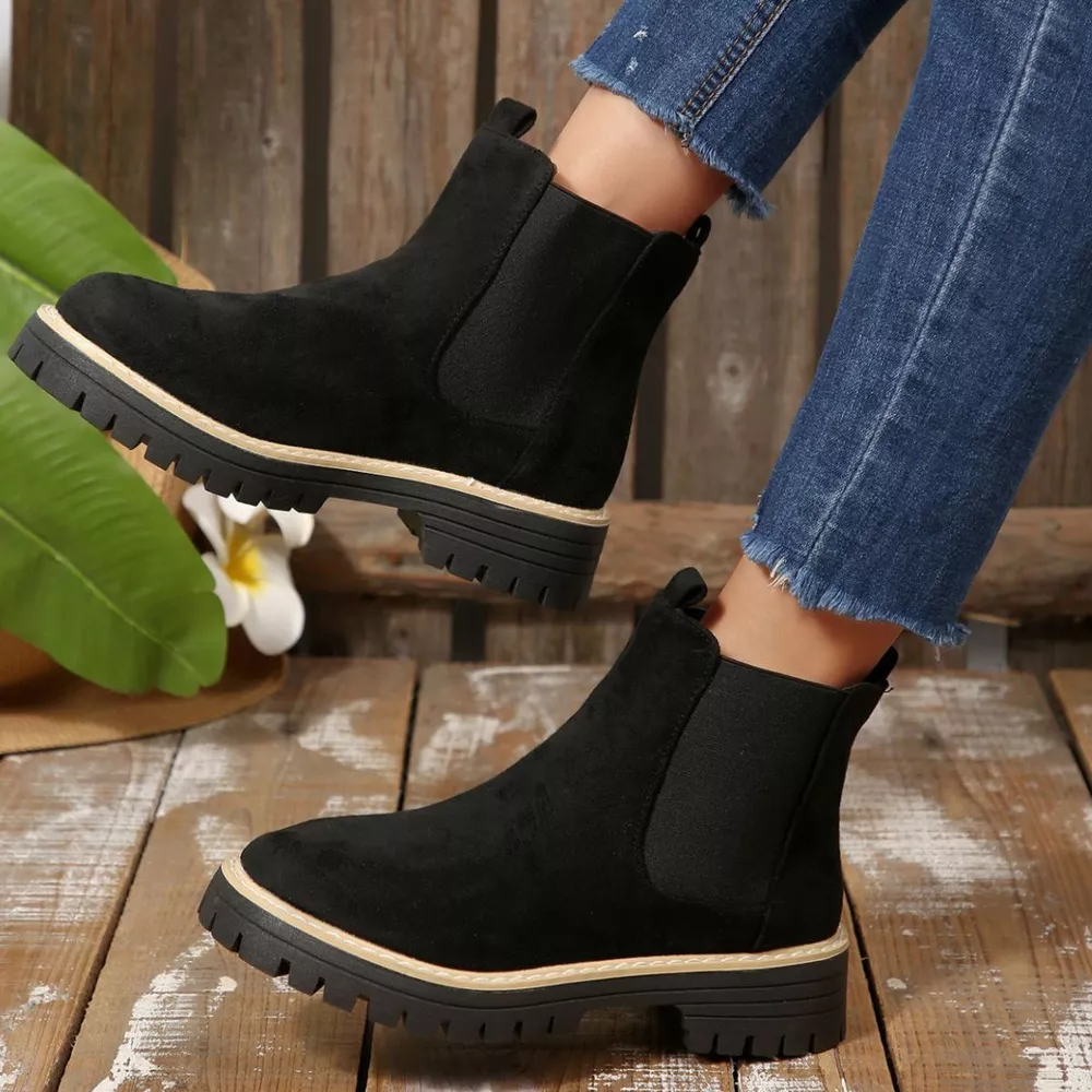 Round Toe Block Heels Boots, image 29