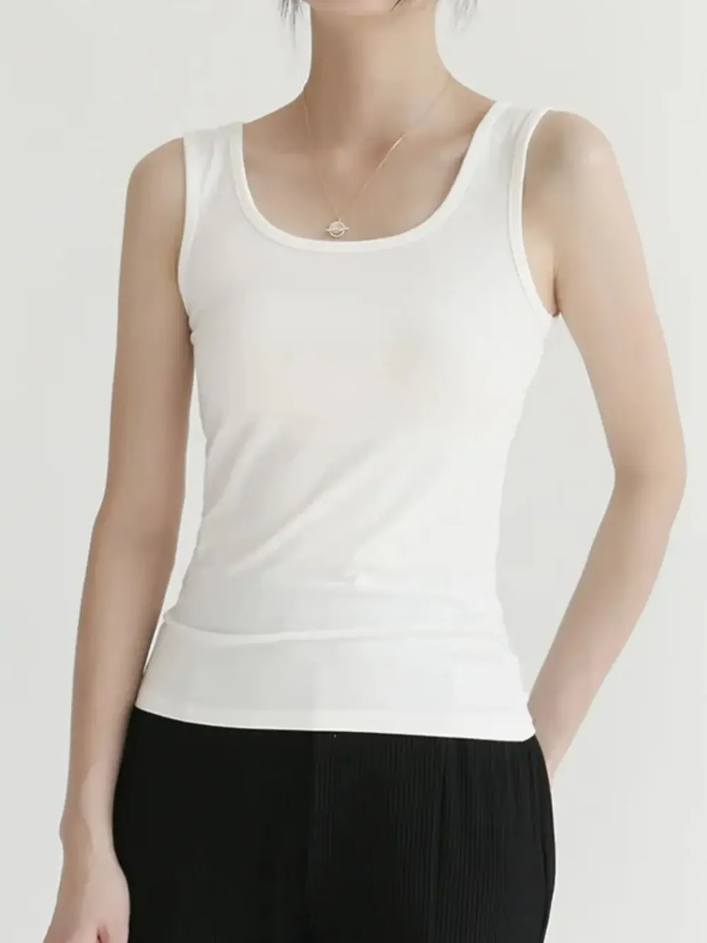 Scoop Neck Wide Strap Tank, image 5