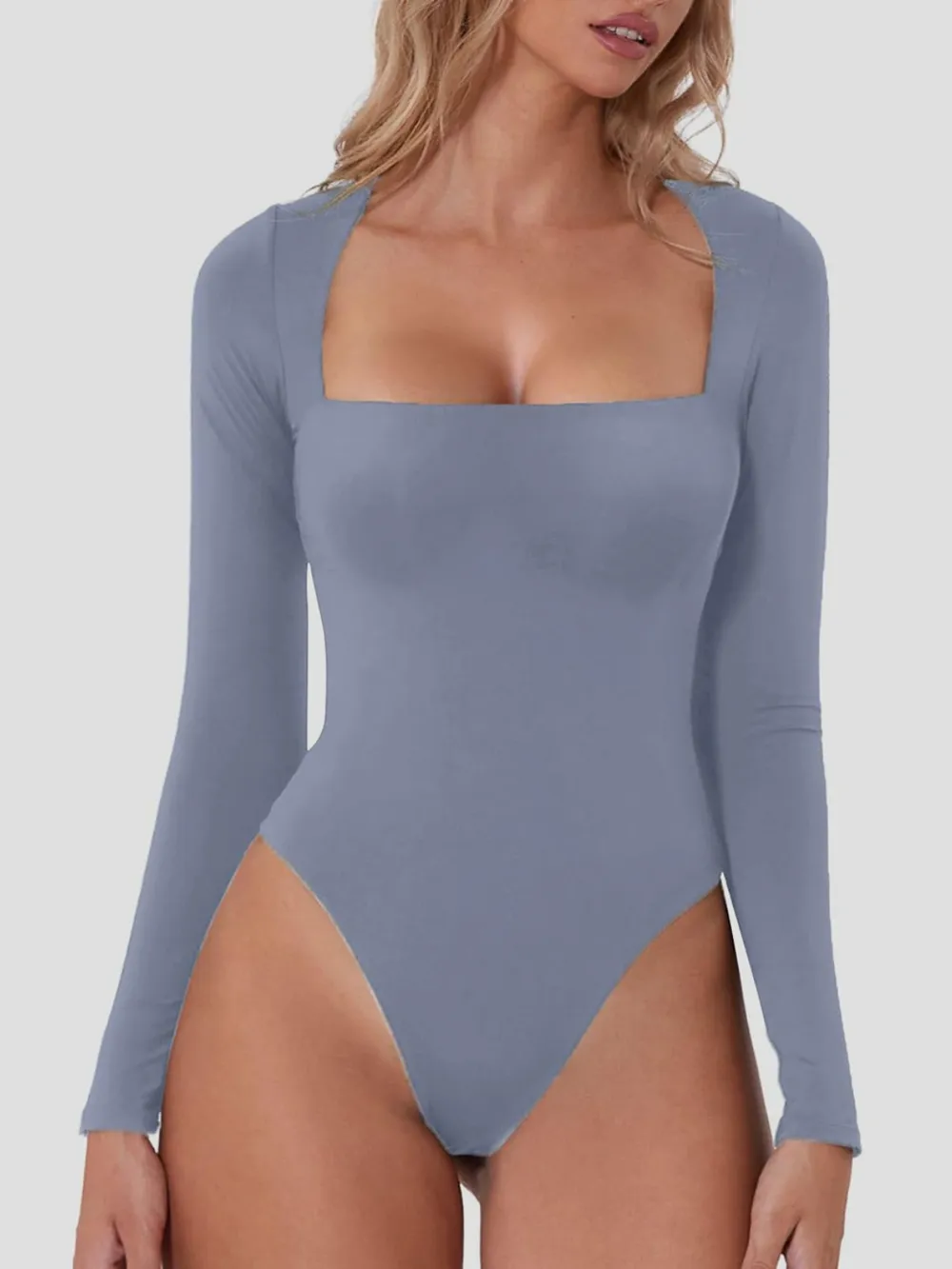 Square Neck Long Sleeve Bodysuit, image 11