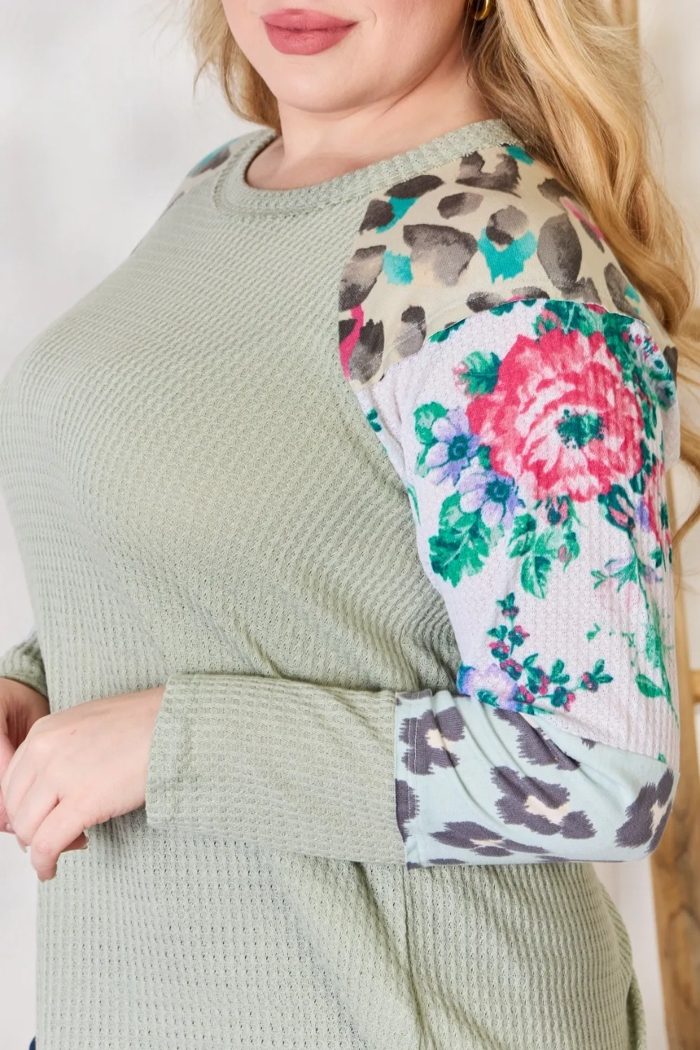 Full Size Printed Round Neck Blouse, image 11