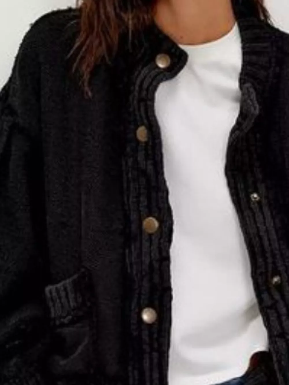Snap Down Dropped Shoulder Cardigan, image 4