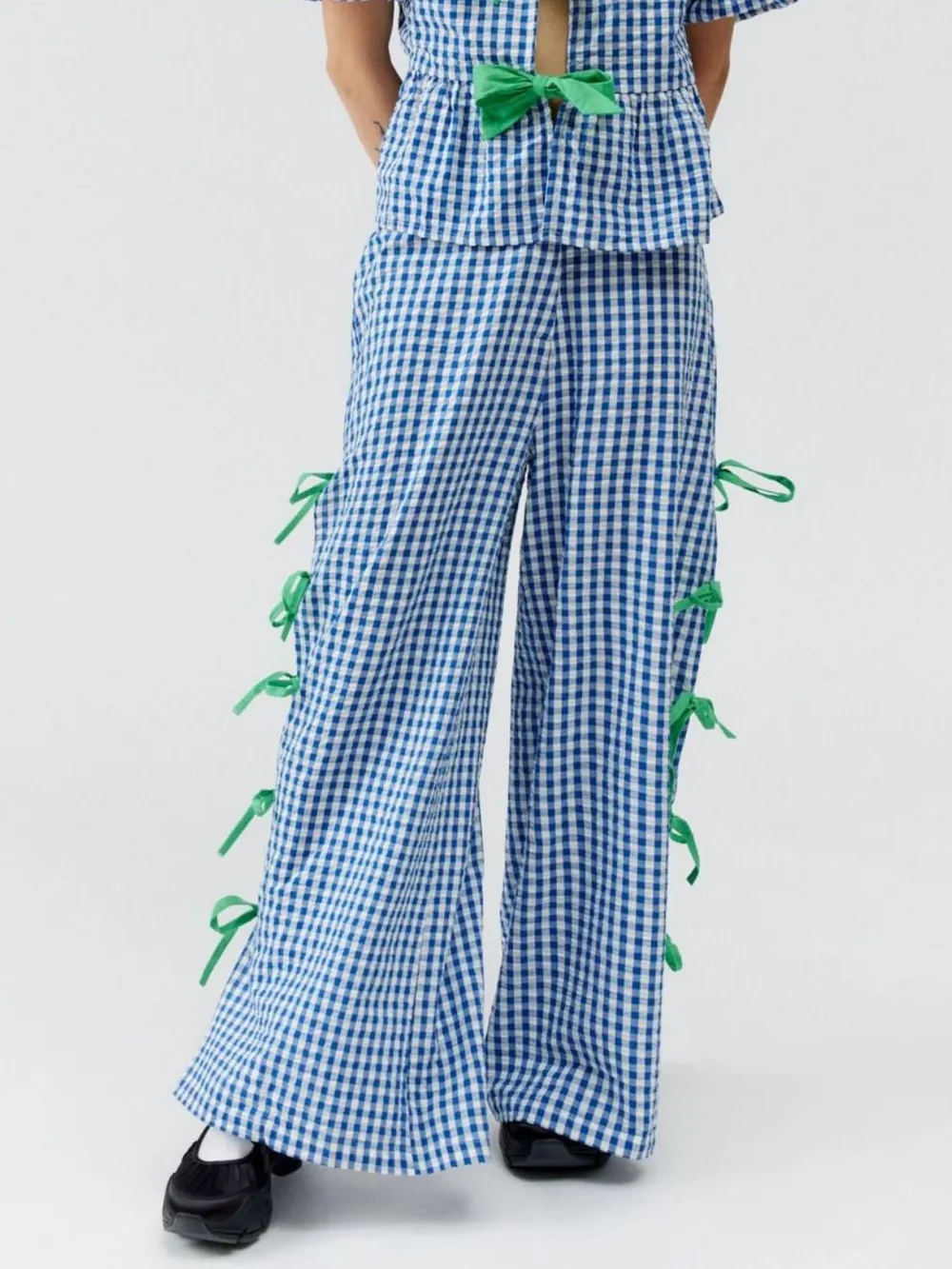 Side Tied Plaid Pants, image 10