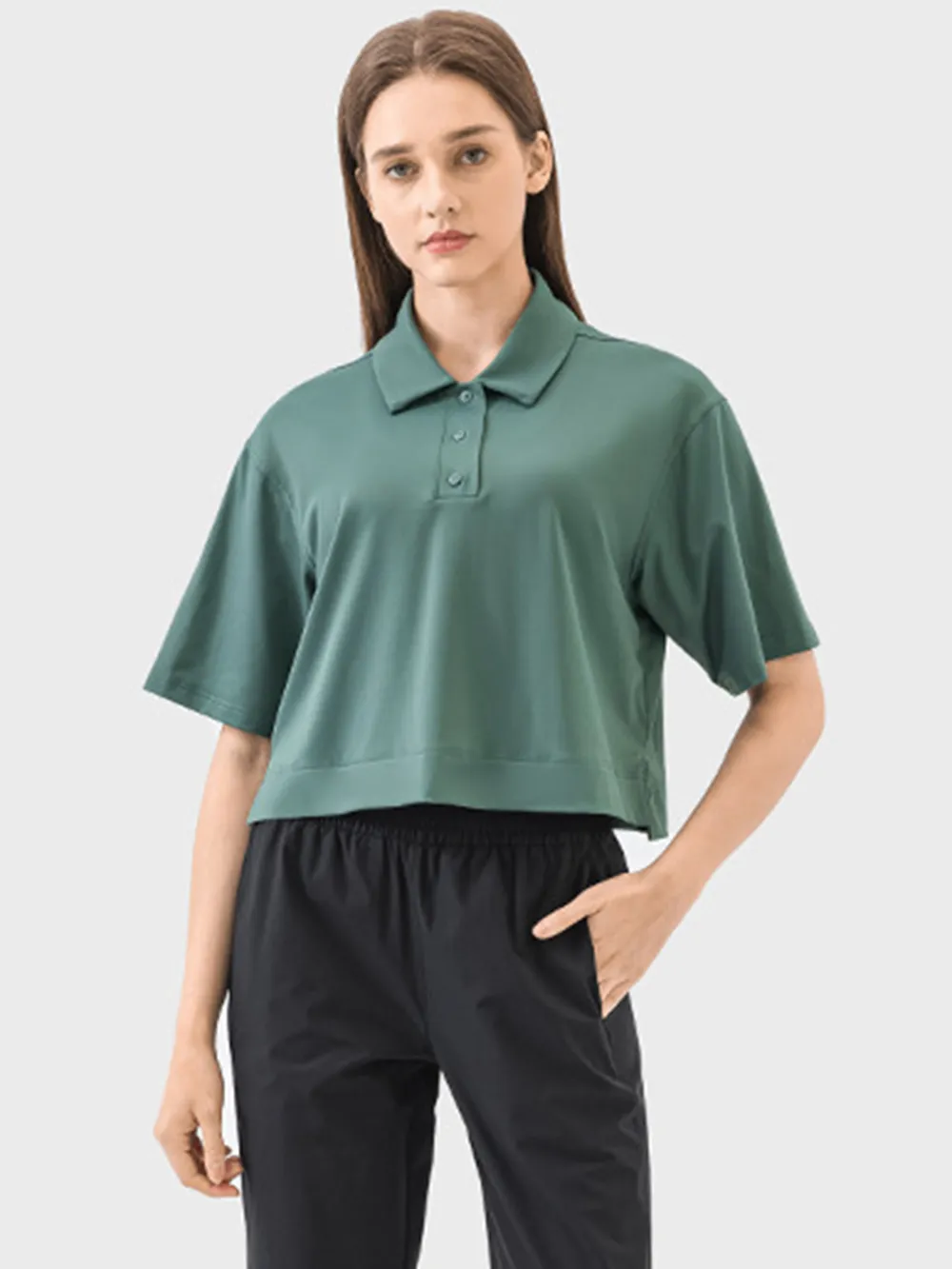 Half Button Short Sleeve Active T-Shirt, image 13