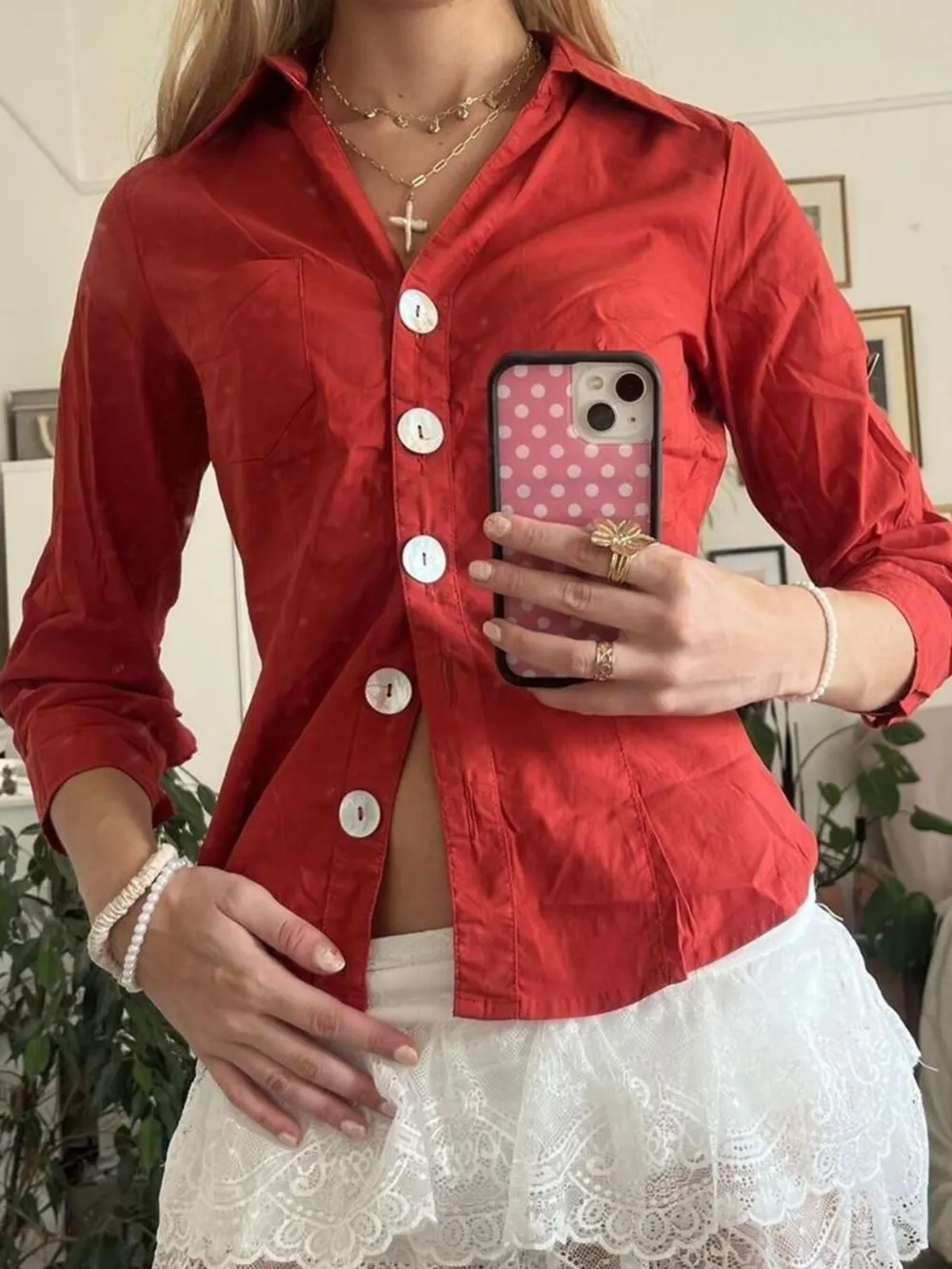 Collared Neck Button-Down Shirt, image 7