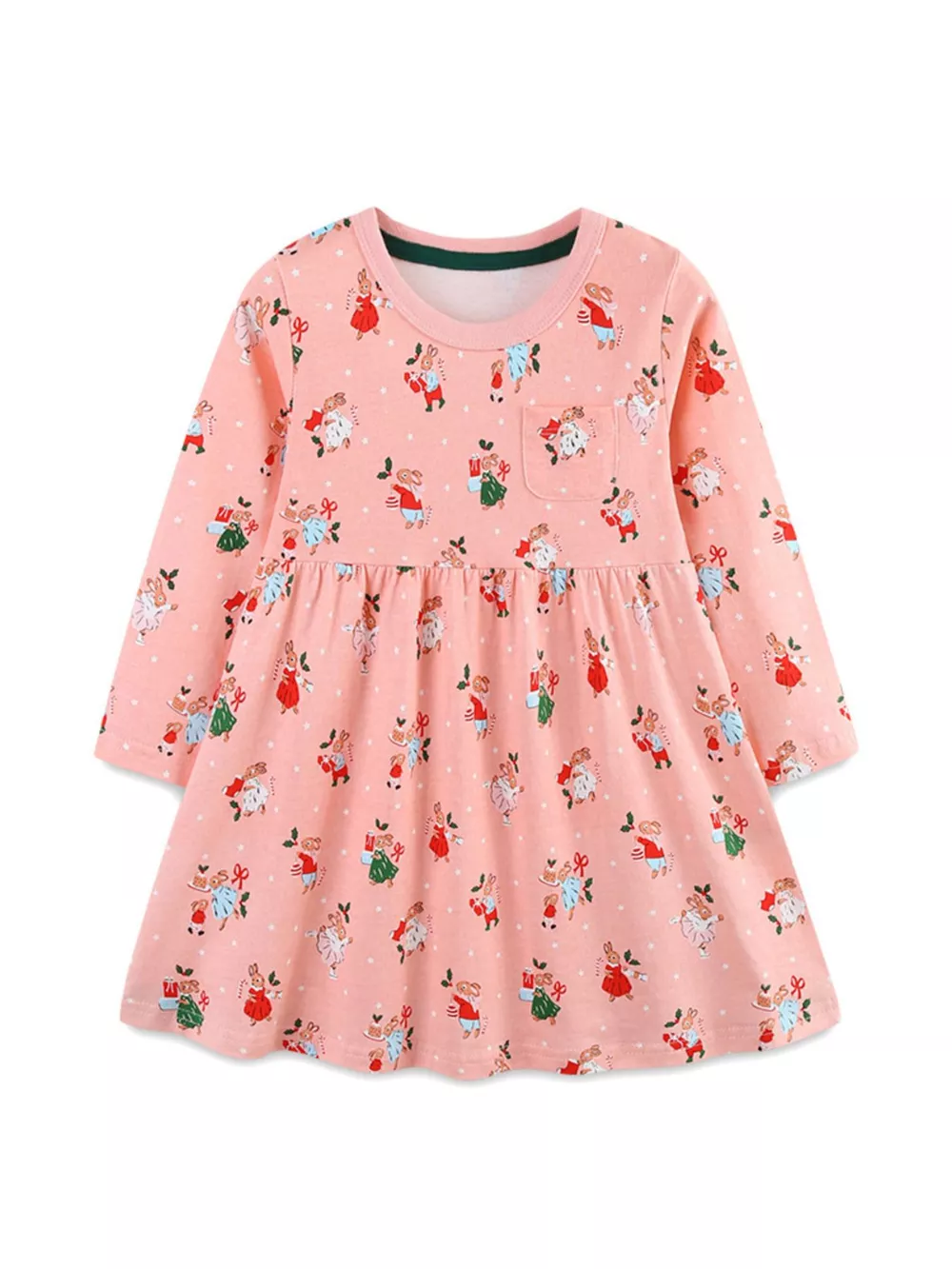 Children's Christmas Print Long Sleeve Dress, image 2