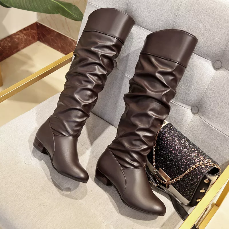 Slouch Block Heel Boots, image 6