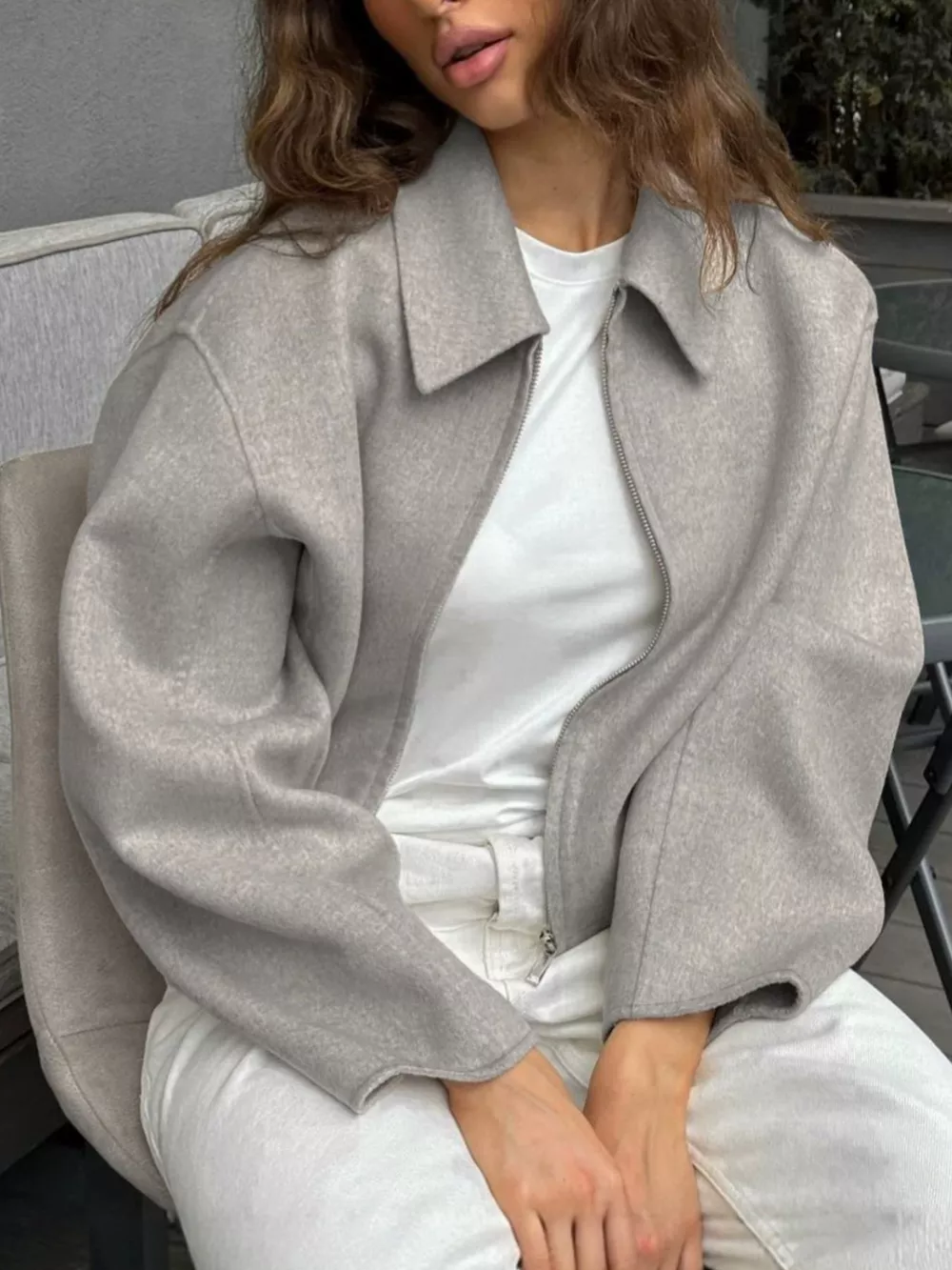 Zip Up Dropped Shoulder Jacket, image 9