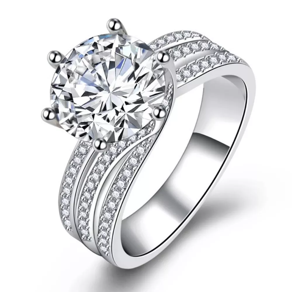3 Carat Moissanite 925 Sterling Silver Ring, image 6