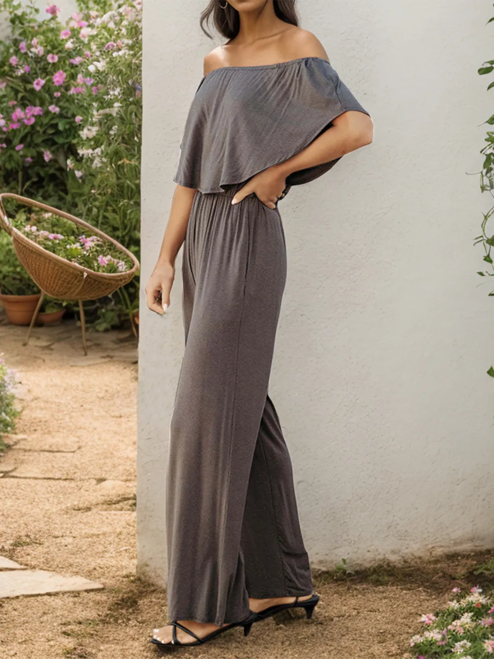 Off-Shoulder Wide Leg Jumpsuit, image 8