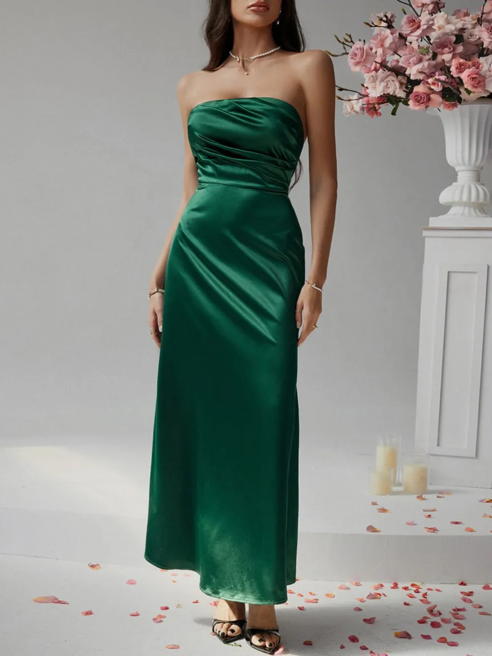 Ruched Tube Maxi Dress, image 12