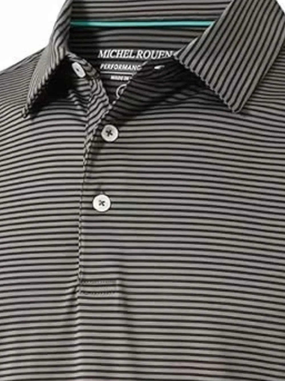 Men's Full Size Striped Short Sleeve Polo Plus Size, image 2