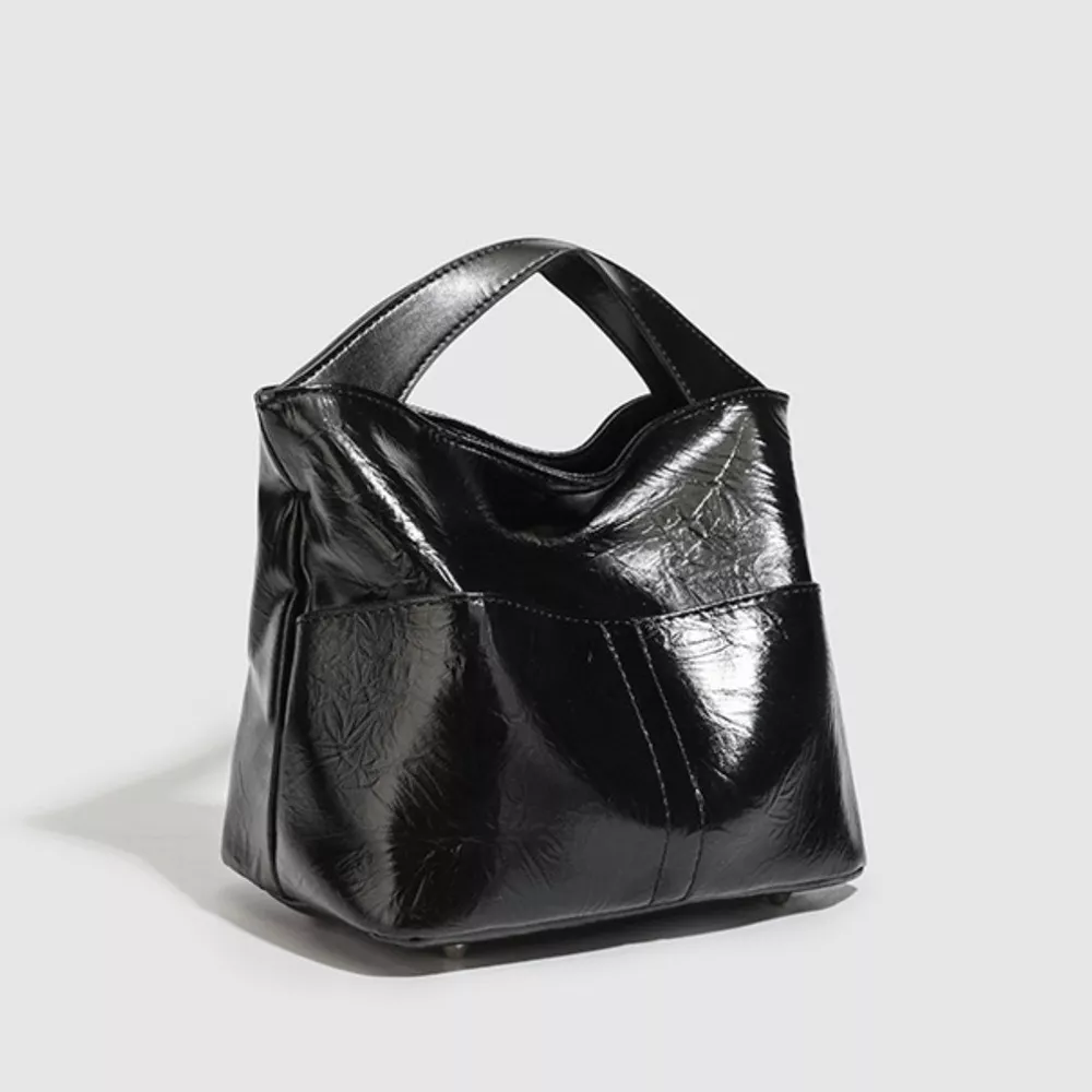 Glossy Patent Leather Minimalist Tote Handbag, image 9