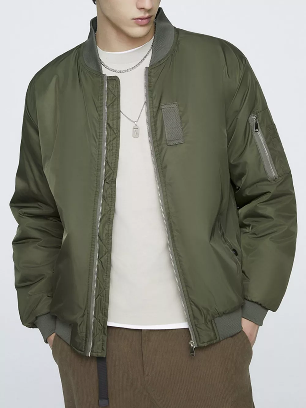 Men's Plus Size Lightweight Bomber Jacket, image 2