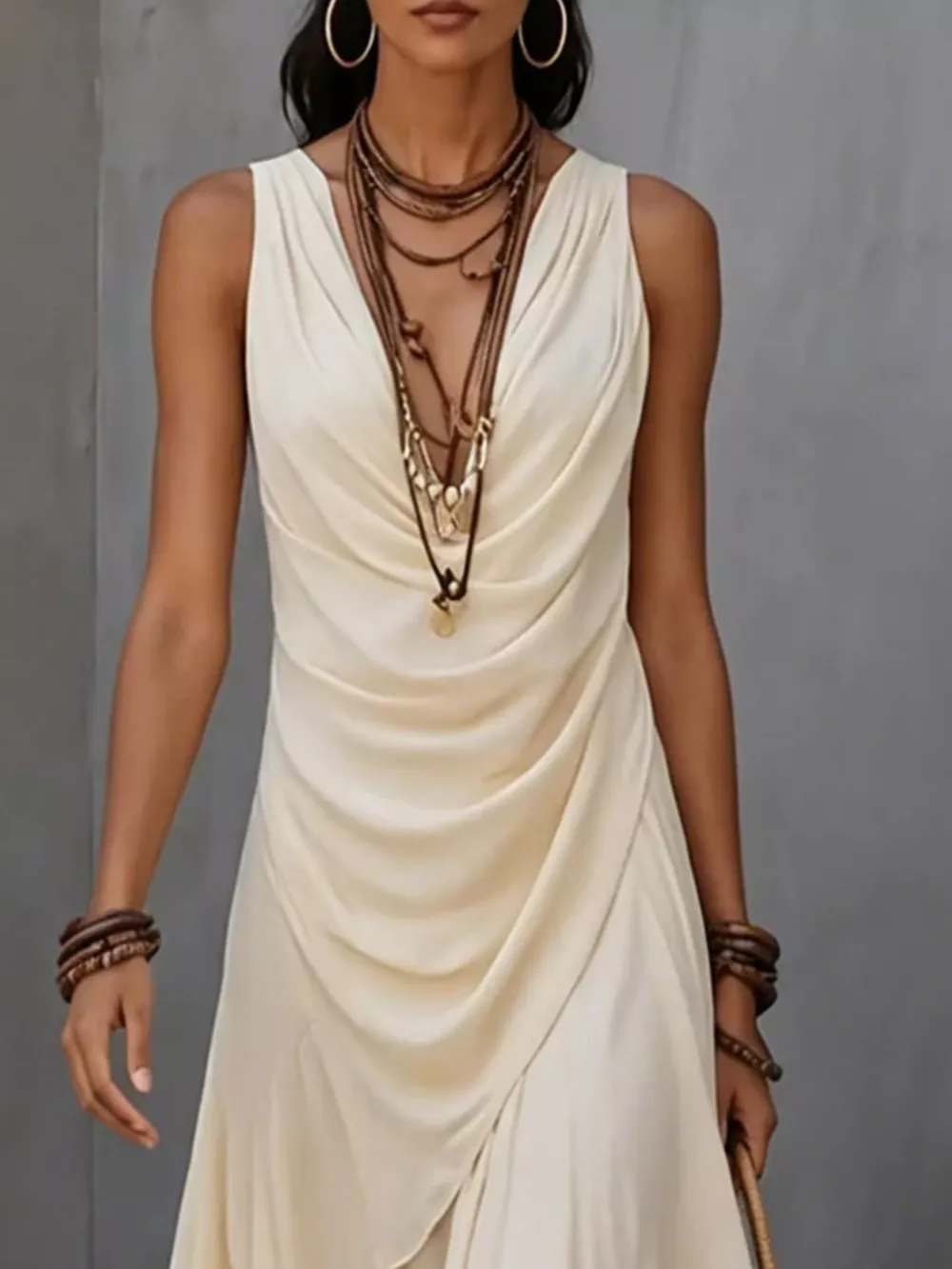 Sleeveless Layered Ruffle Hem Maxi Dress, image 5
