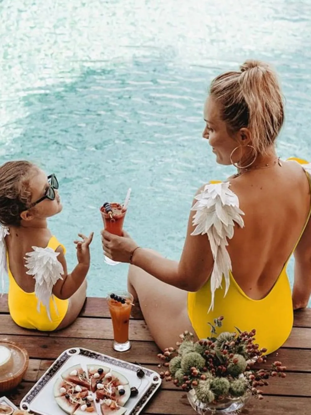Backless Wide Strap Parent-Child Swimwear, image 26