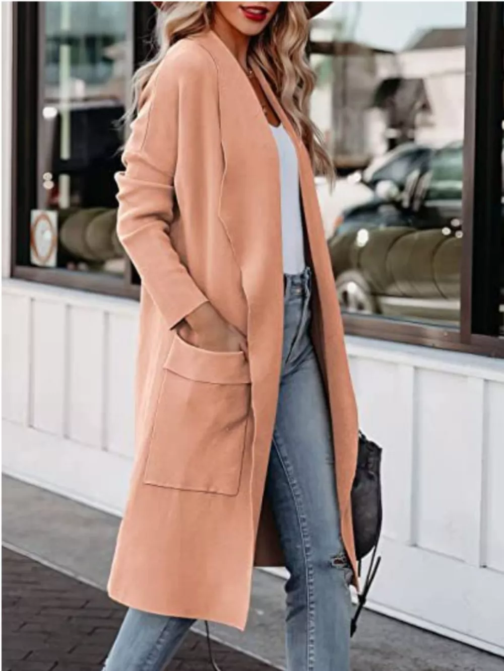 Open Front Dropped Shoulder Outerwear, image 14