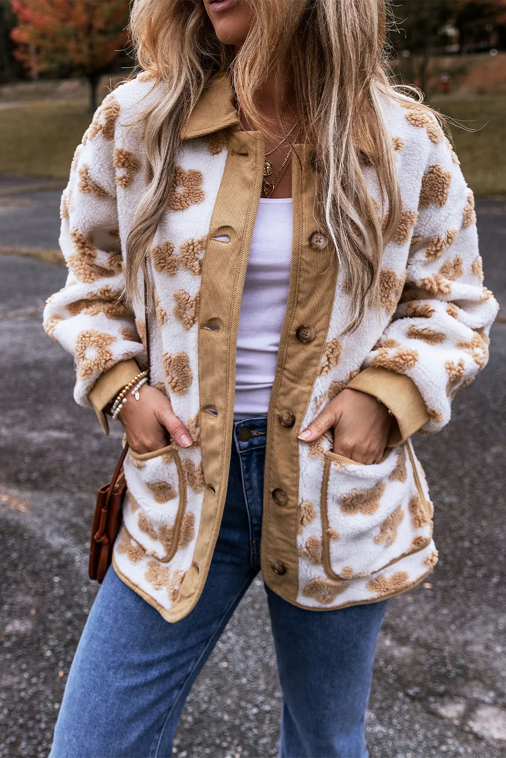 Flower Button Up Long Sleeve Jacket, image 4