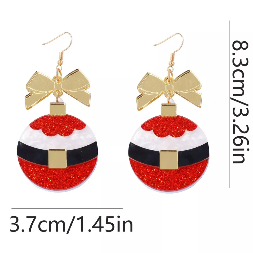 Christmas Dangle Earrings with Bow, image 4