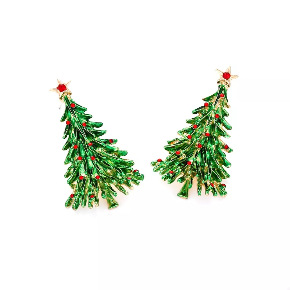 Christmas Tree Drop Earrings, image 2