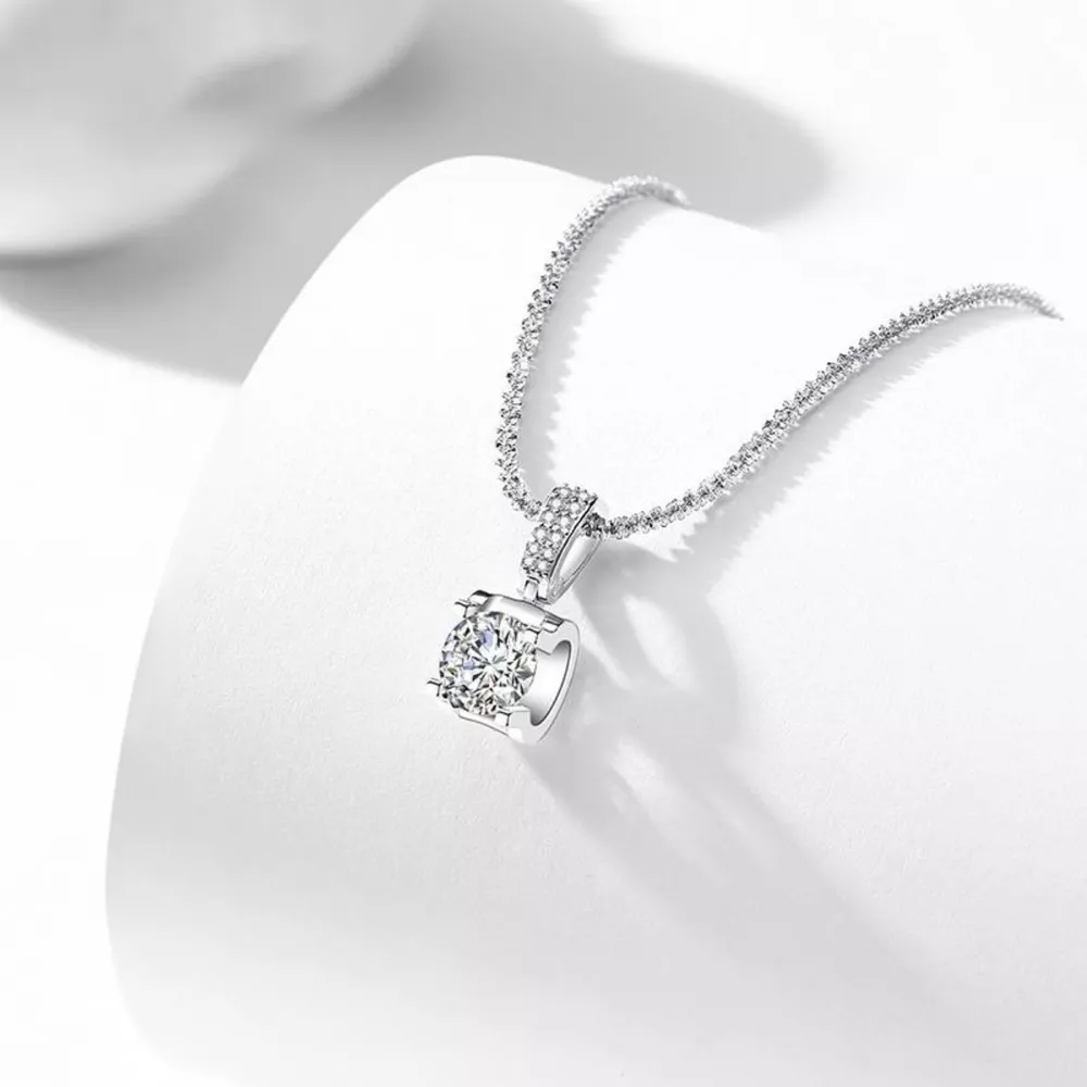 1 Carat 925 Sterling Silver Moissanite Necklace