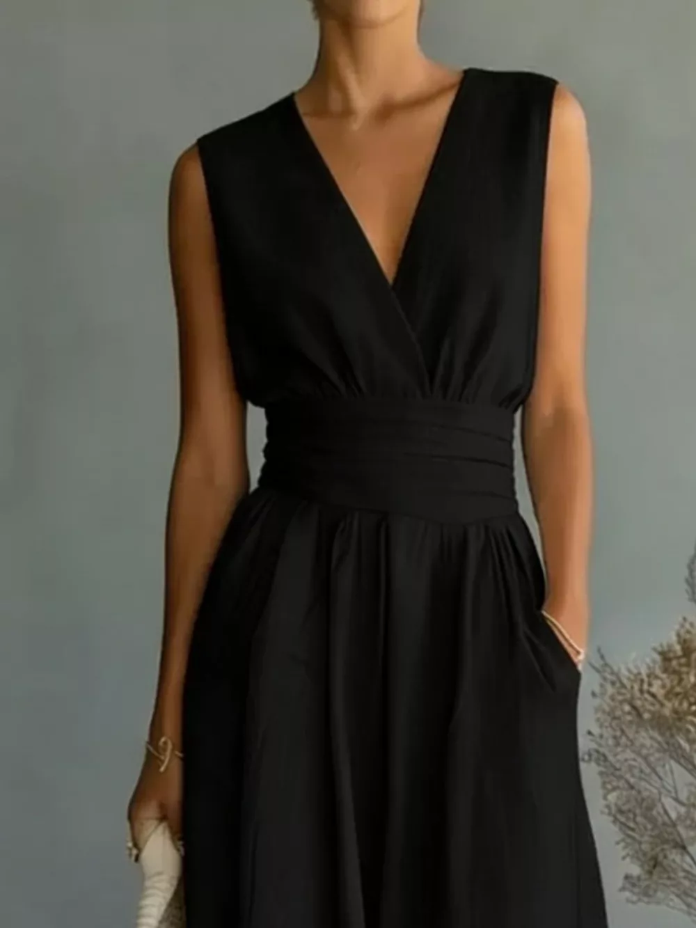 Full Size Sleeveless Wide Leg Jumpsuit Plus Size, image 5