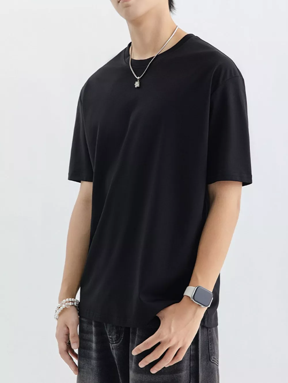 Men's Plus Size Casual Solid Color T-Shirt, image 10