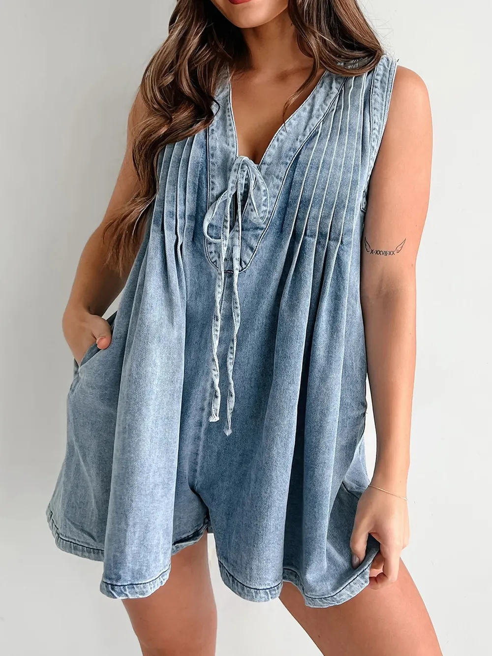 Tied Romper with Pockets, image 19
