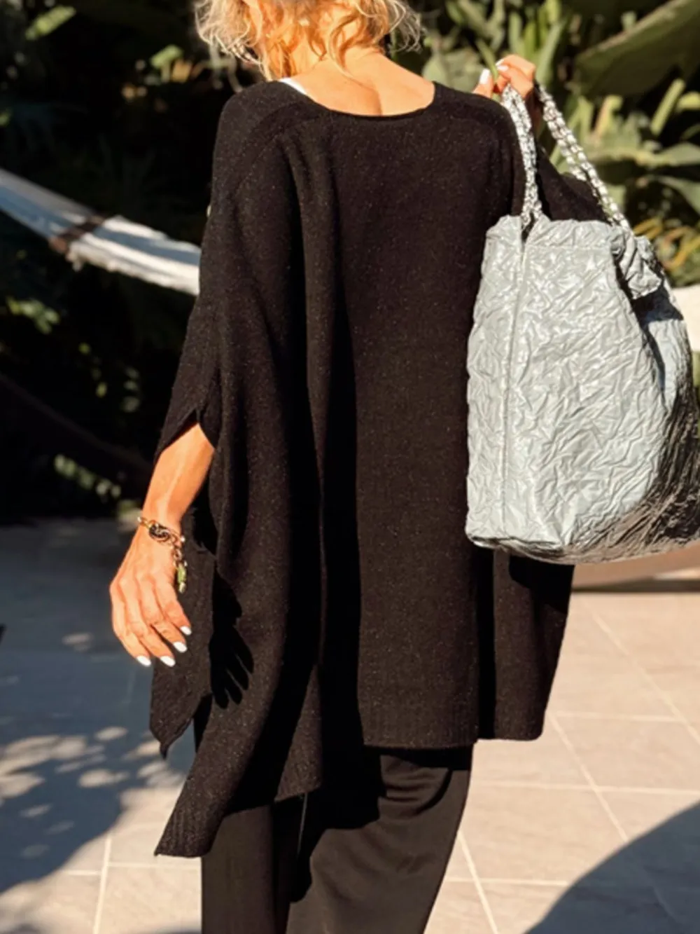 Ribbed Hem V-Neck Sweater, image 9