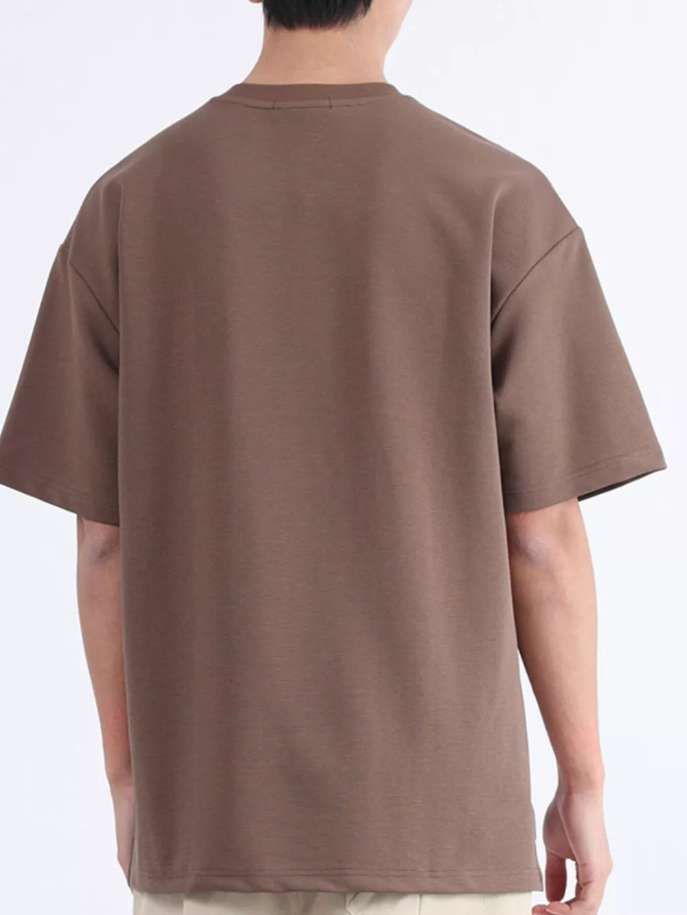 Men's Plus Size Solid Color Round Neck T-Shirt, image 3